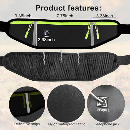 Hands Free Dog Leash with Zipper Pouch,Reflective Dual Handles Retractable Bungee Waist Leash for Small and Medium Dog Walking, Jogging (Black)